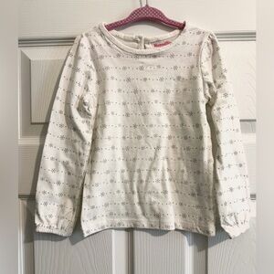 Nannette White with Snowflake design Long Sleeve Kids' Shirt